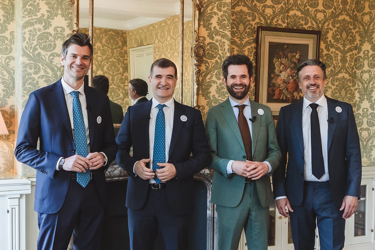 Atlante partners with Europe's three major charging giants to form the "Spark Alliance." From left: Electra CEO Aurelien de Meaux, Atlante CEO Stefano Terranova, Fastned CEO Michiel Langezaal, and IONITY CEO Jeroen van Tilburg. 