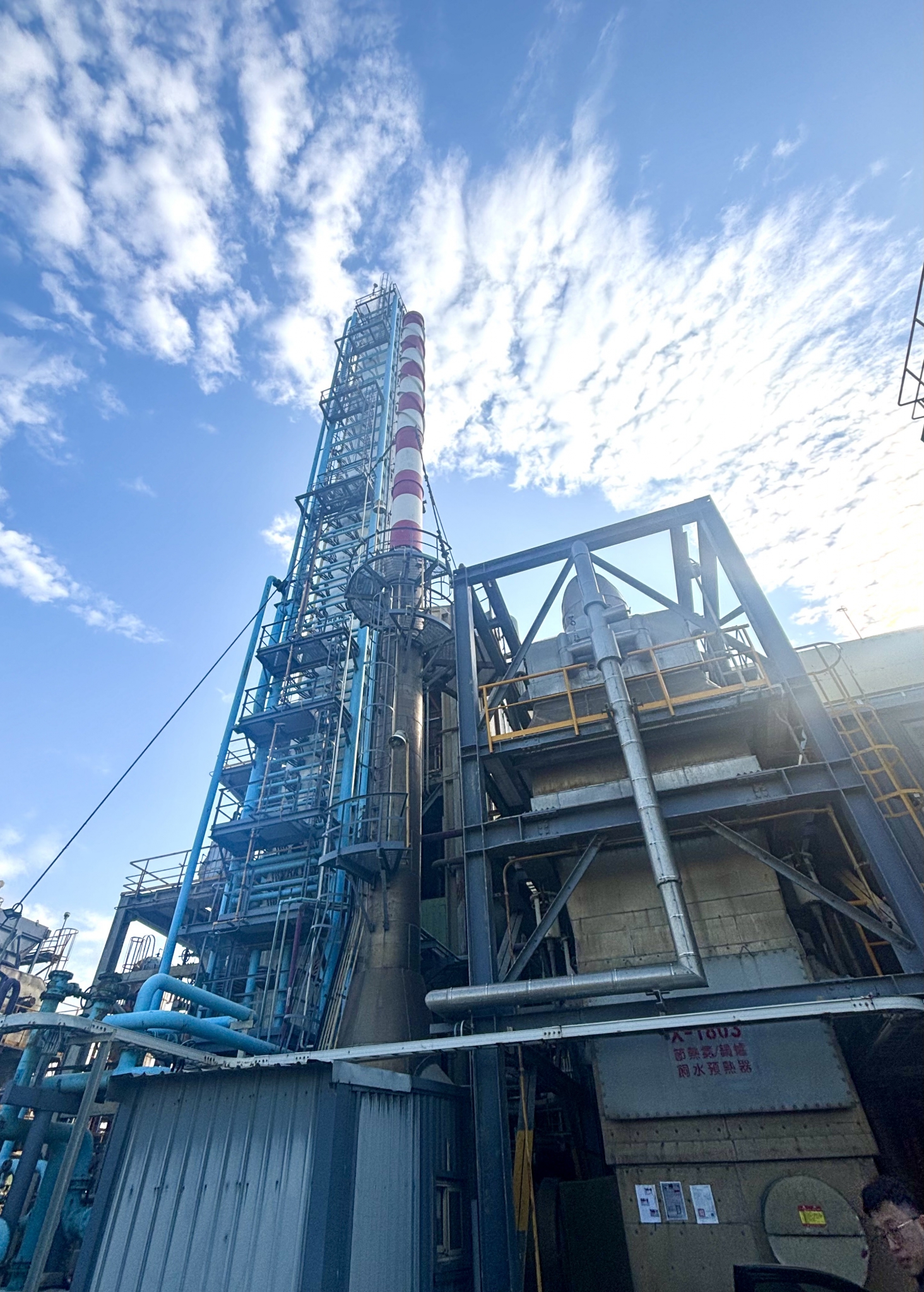 台肥台中廠的硝酸工廠排放量佔全廠約 80%。(攝影:莊閔茜)