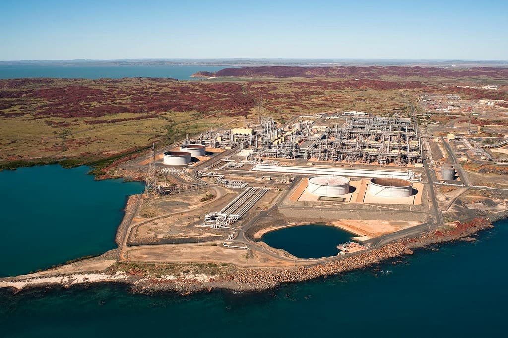 澳洲西北大陸架天然氣（North West Shelf）計畫的卡拉薩天然氣廠（Karratha Gas Plant）圖片來源：Woodside energy  