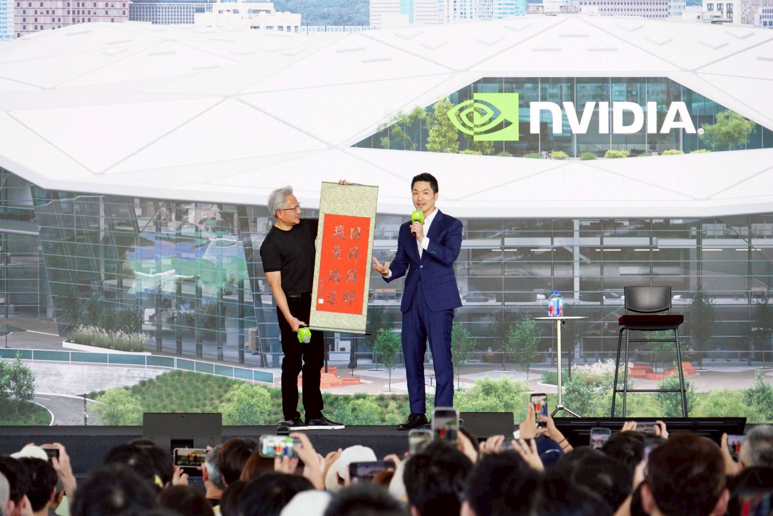 台北市長蔣萬安在5月27日出席輝達慶祝NVIDIA Constellation專案的員工大會。（圖片來源：台北市政府）