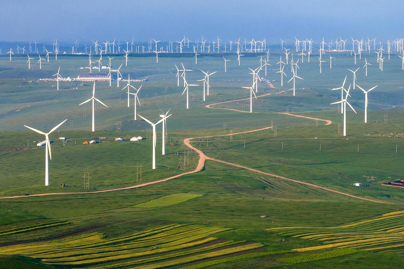 A wind farm in Ulanqabu, Inner Mongolia. Last year, Inner Mongolia’s clean power generation rose by around 51 terawatt-hours (Image: Cynthia Lee / Alamy)