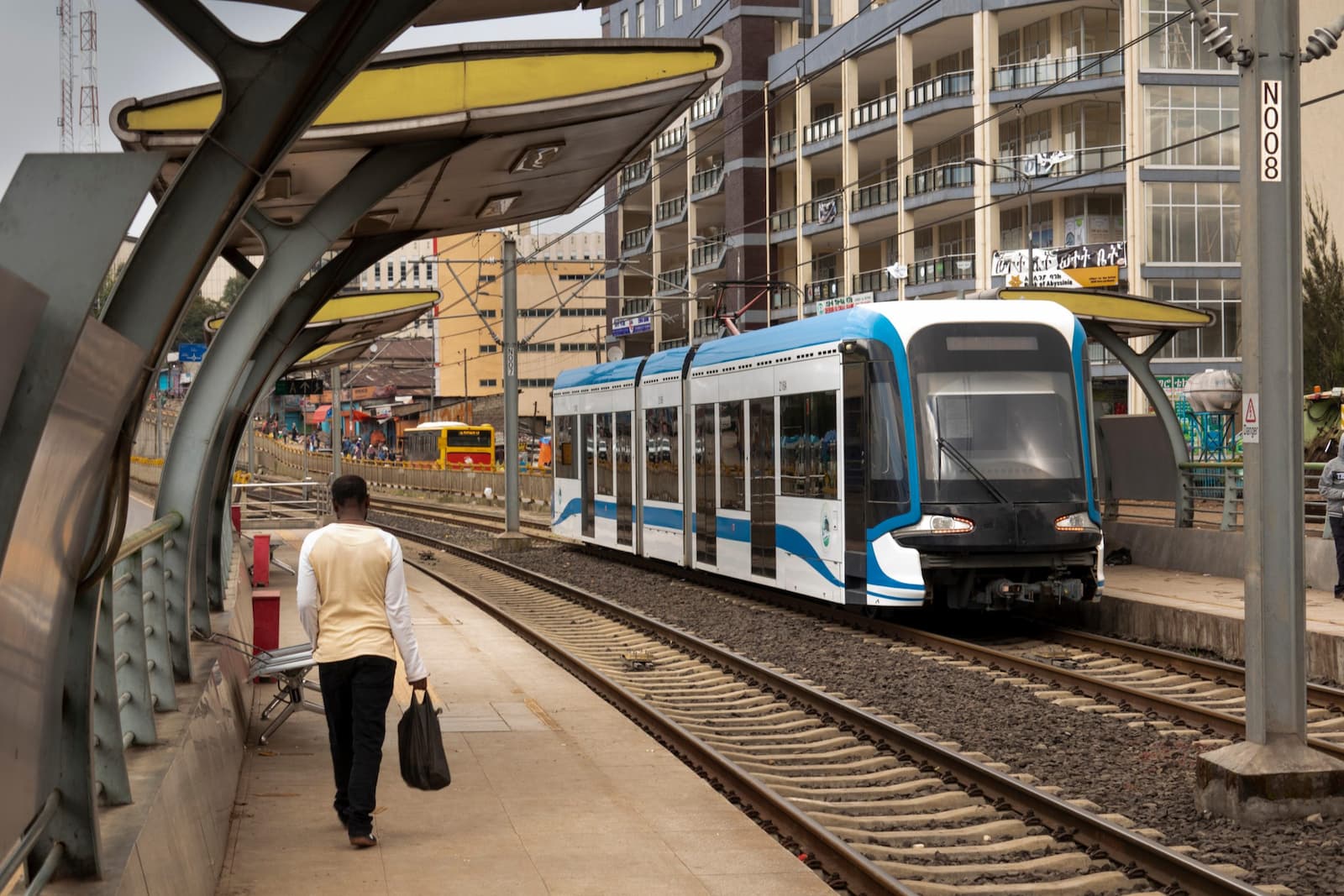 The Addis Ababa Light Rail in Ethiopia’s capital. The project, constructed by China Railway Group Limited and operational since 2015, was a key recipient of voluntary climate finance from China (Image: Neil McAllister / Alamy)