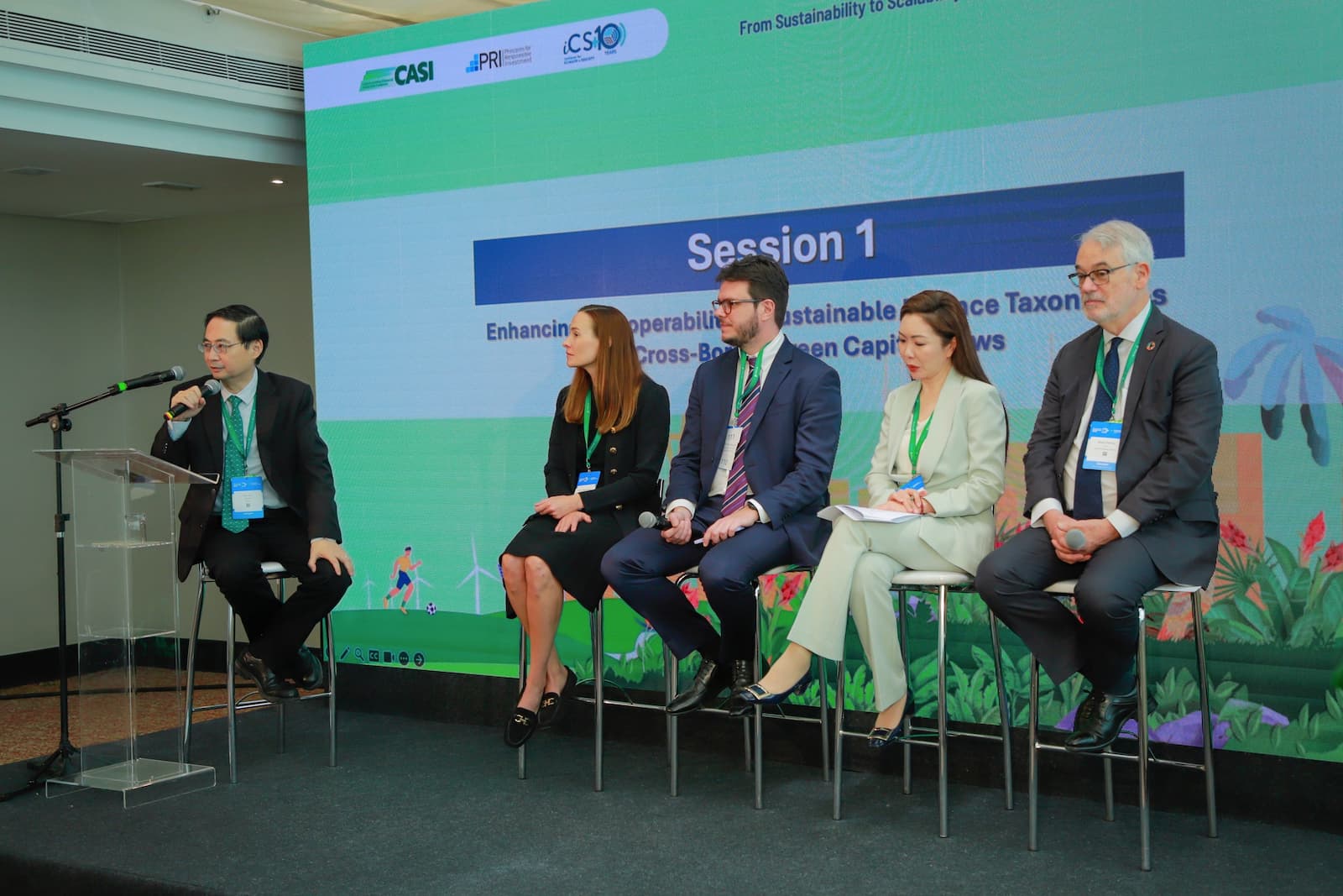 Ma Jun at a forum in São Paulo designed to boost sustainable finance in the Global South. At the event pictured, participants focussed on how to align green taxonomies (Source: Capacity-building Alliance of Sustainable Investment, CASI)