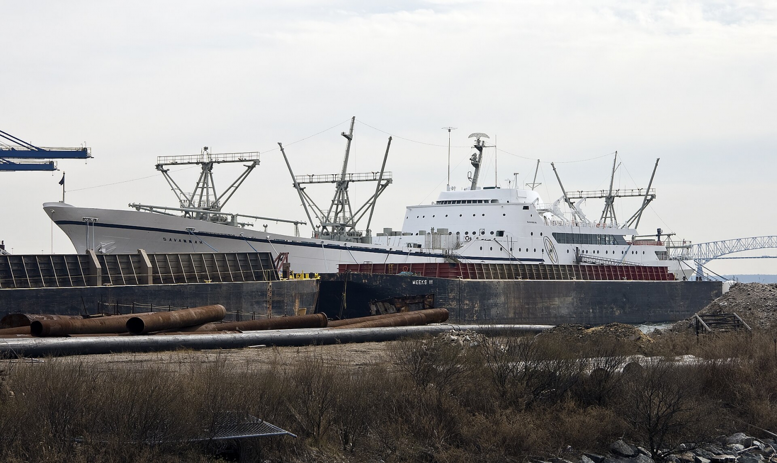 全球第一代核動力商船「 N.S. Savannah」。（圖片來源：Wikimedia Commons）