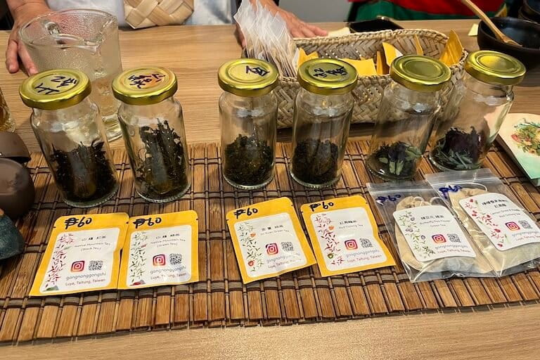 A range of tea varieties from Taiwan is showcased at the Slow Food Taiwan booth during Terra Madre Asia & Pacific in Bacolod City, Philippines. Image by Keith Anthony Fabro for Mongabay.