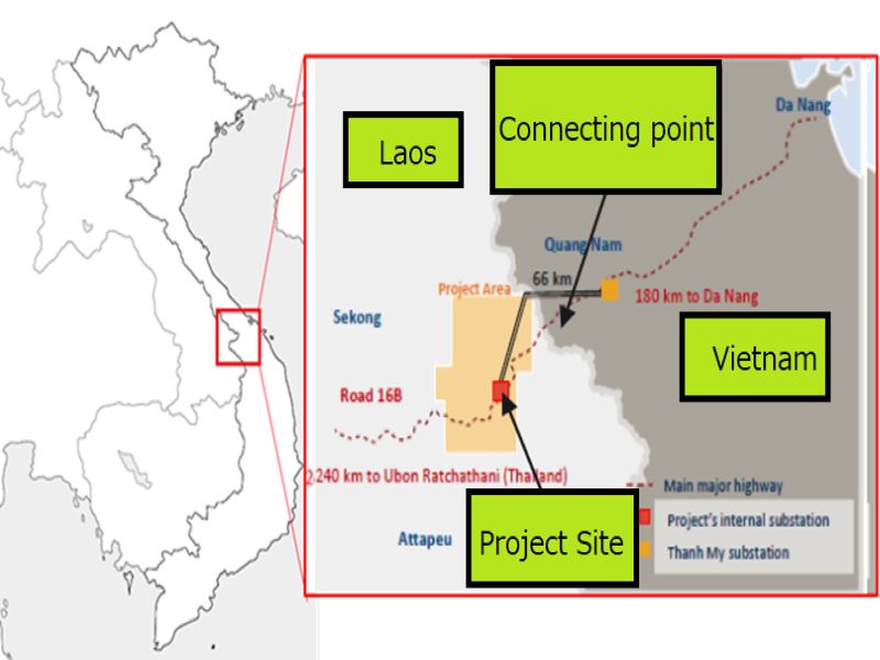 Located near the Laos–Vietnam border, the Monsoon Wind farm consists of 133 wind turbines with a total installed capacity of 600 MW. (Image: Mitsubishi Corporation)
