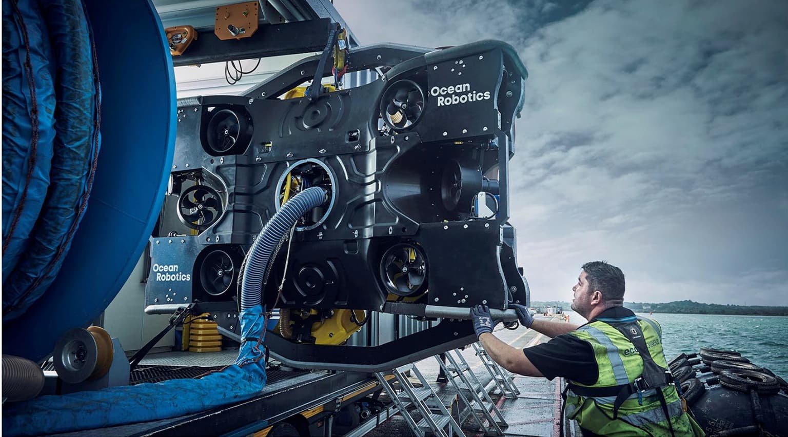 The “black panther,” a remotely operated vehicle used by the company ECOsubsea to clean ship hulls in northern Europe. Image courtesy of ECOsubsea.